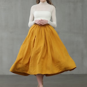 Mustard skater skirt outfit hotsell