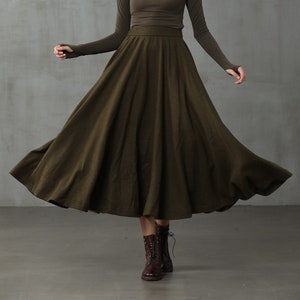 Wool Skirt, Olive Winter Wool Skirt, Midi Wool Skirt, Black Skirt, Party  Skirt, Winter Warm Skirt, Vintage Skirt. Long Skirt Linennaive 