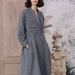 gray wool coat, 100% cashmere coat, maxi coat in gray, black and mulberry, long winter coat jacket, warm gray coat, modern coat | Linennaive