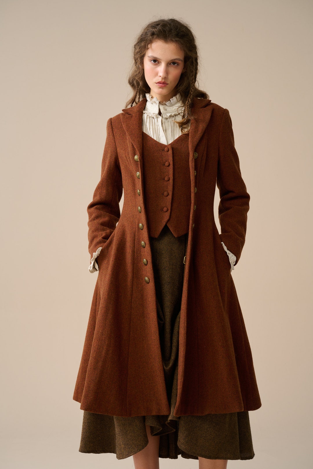 Oberbekleidung Wollmantel Mit Steppweste Damen Wollmantel Mit