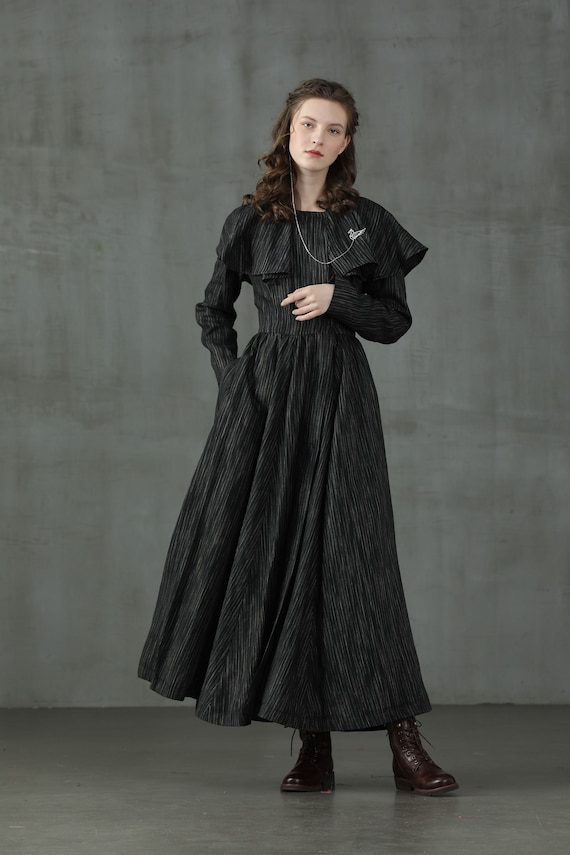 Black Linen Trench Coat Maxi Linen Dress Coat Maxi Black - Etsy