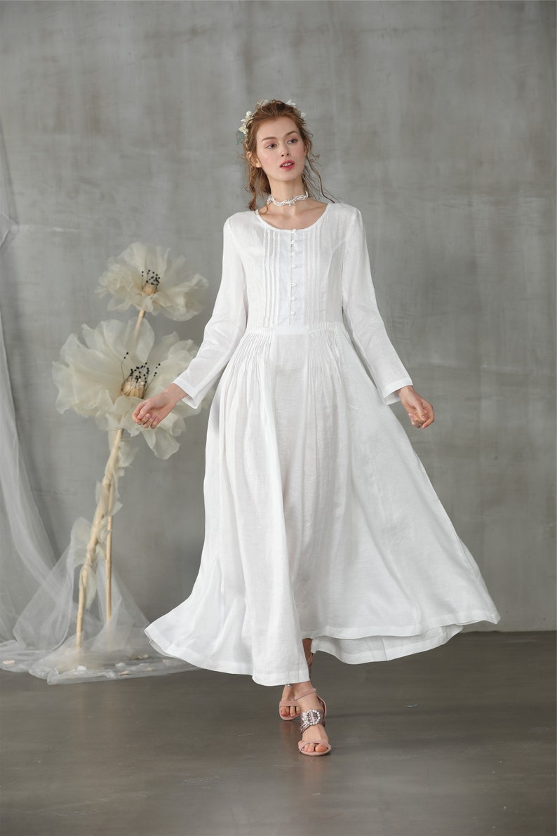 white linen dress maxi