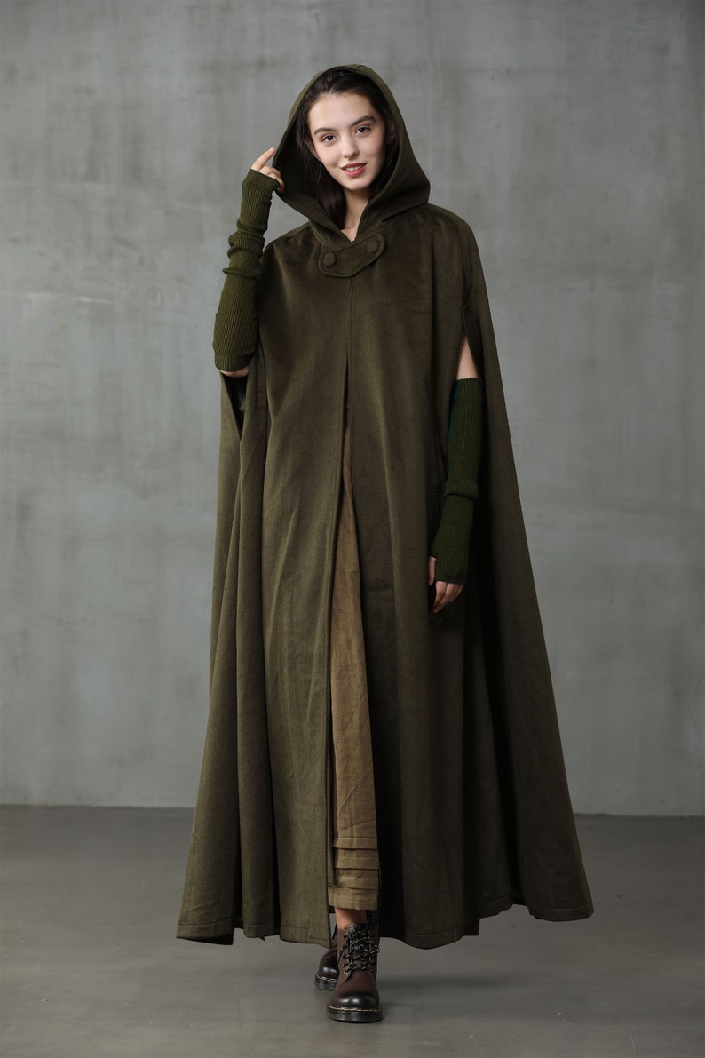 Wool Hooded Coat Cloak Maxi Hooded Wool Coat Cloak 100 Etsy