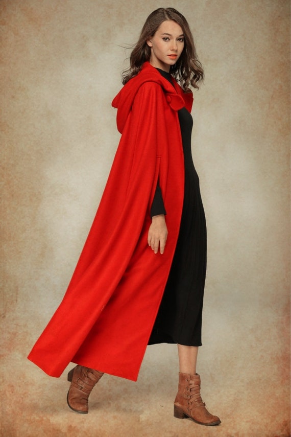 Flare Wool Coat Jacket, Black Hooded Cloak, Winter Cape, Black Cape, Black Cloak, Maxi Coat, Long Wool Coat, Hooded Wool Coat | Linennaive Flare Wool Coat Jacket, Black Hooded Cloak, Winter Cape, Black Cape, Black Cloak, Maxi Coat, Long Wool Coat, Hooded Wool Coat | Linennaive