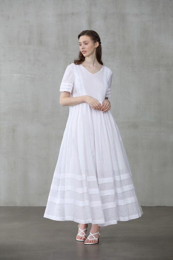 Linen Dress White Dress Wedding Dress Maxi Dress Sailor Etsy