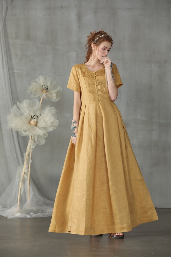 yellow maxi dress for wedding