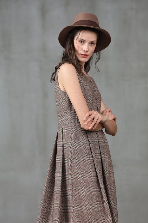 checked winter dress