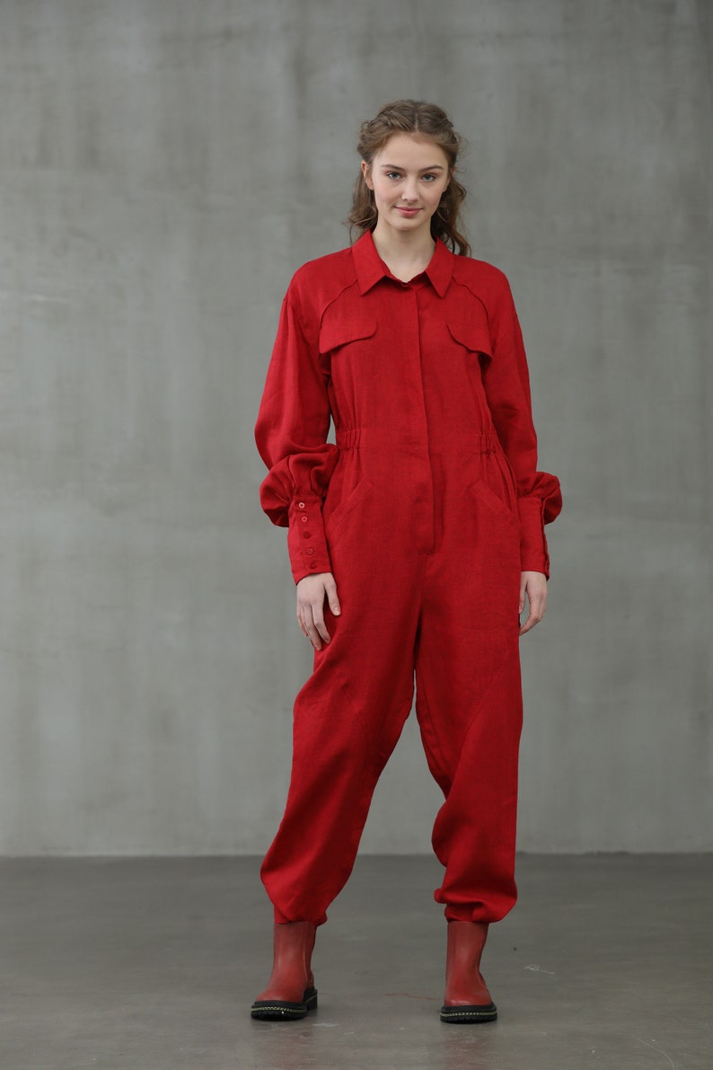 linen overall jumpsuit