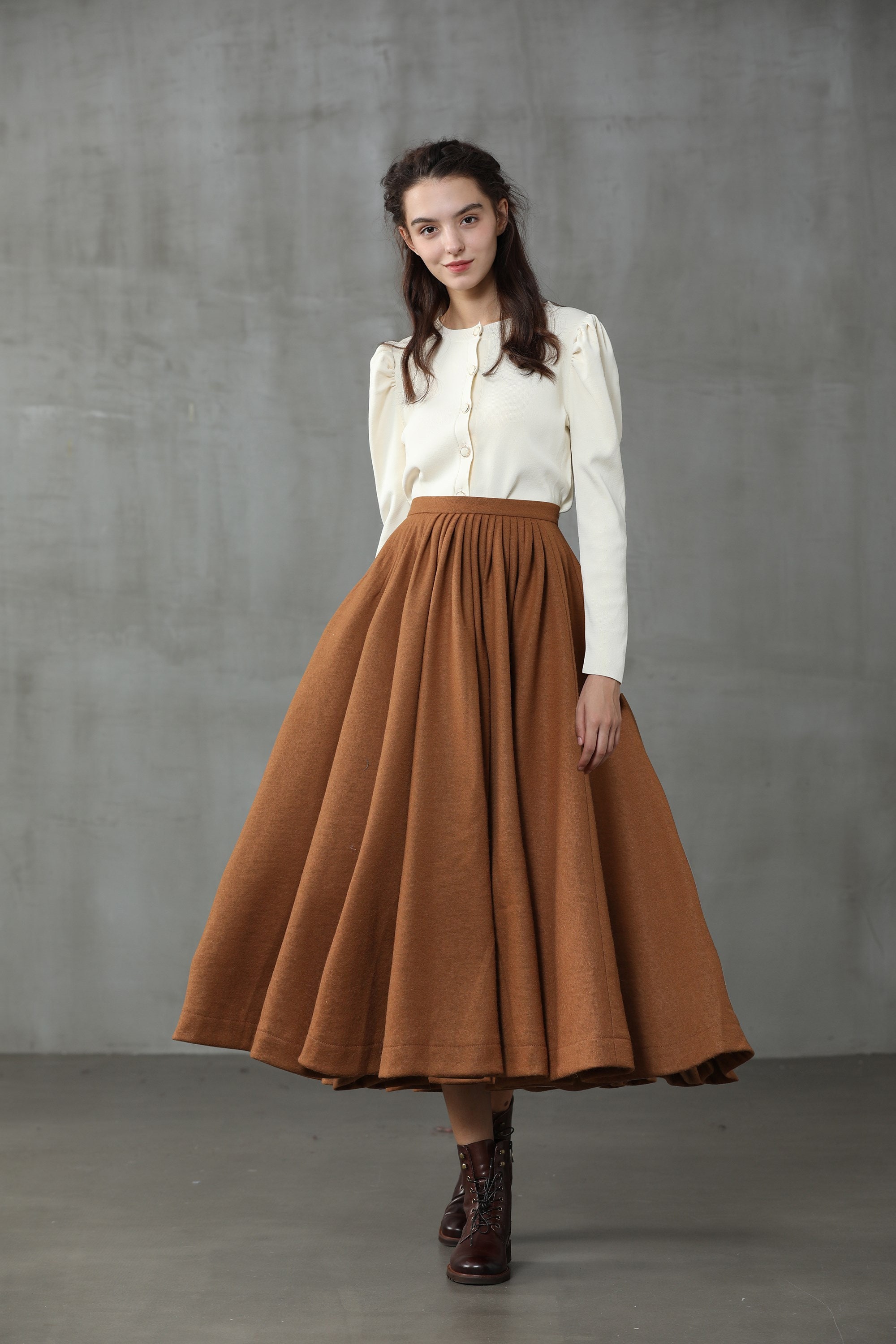 Wool Skirt Winter Skirt Midi Skirt Wool 