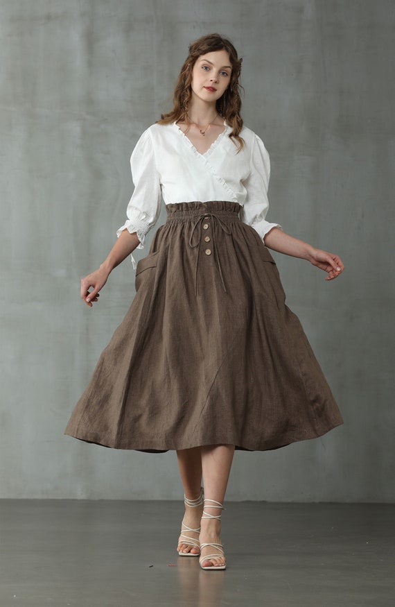 etsy linen skirt