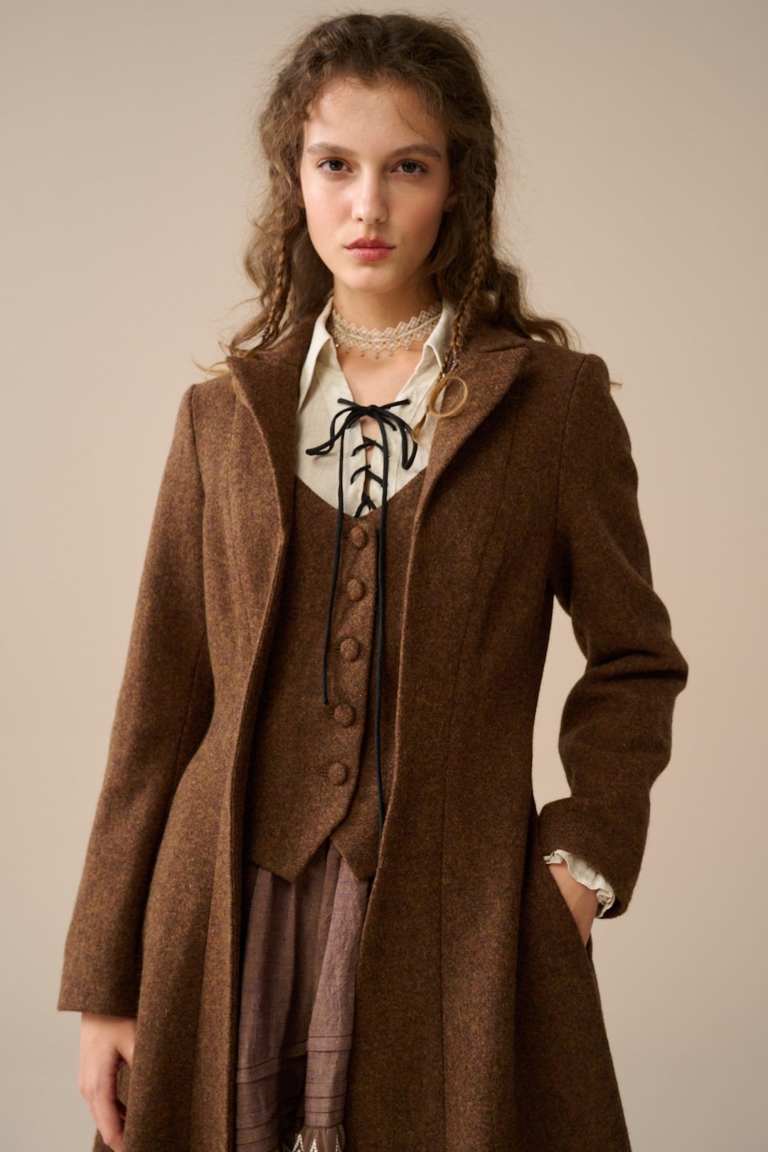chaney burgundy coat dress