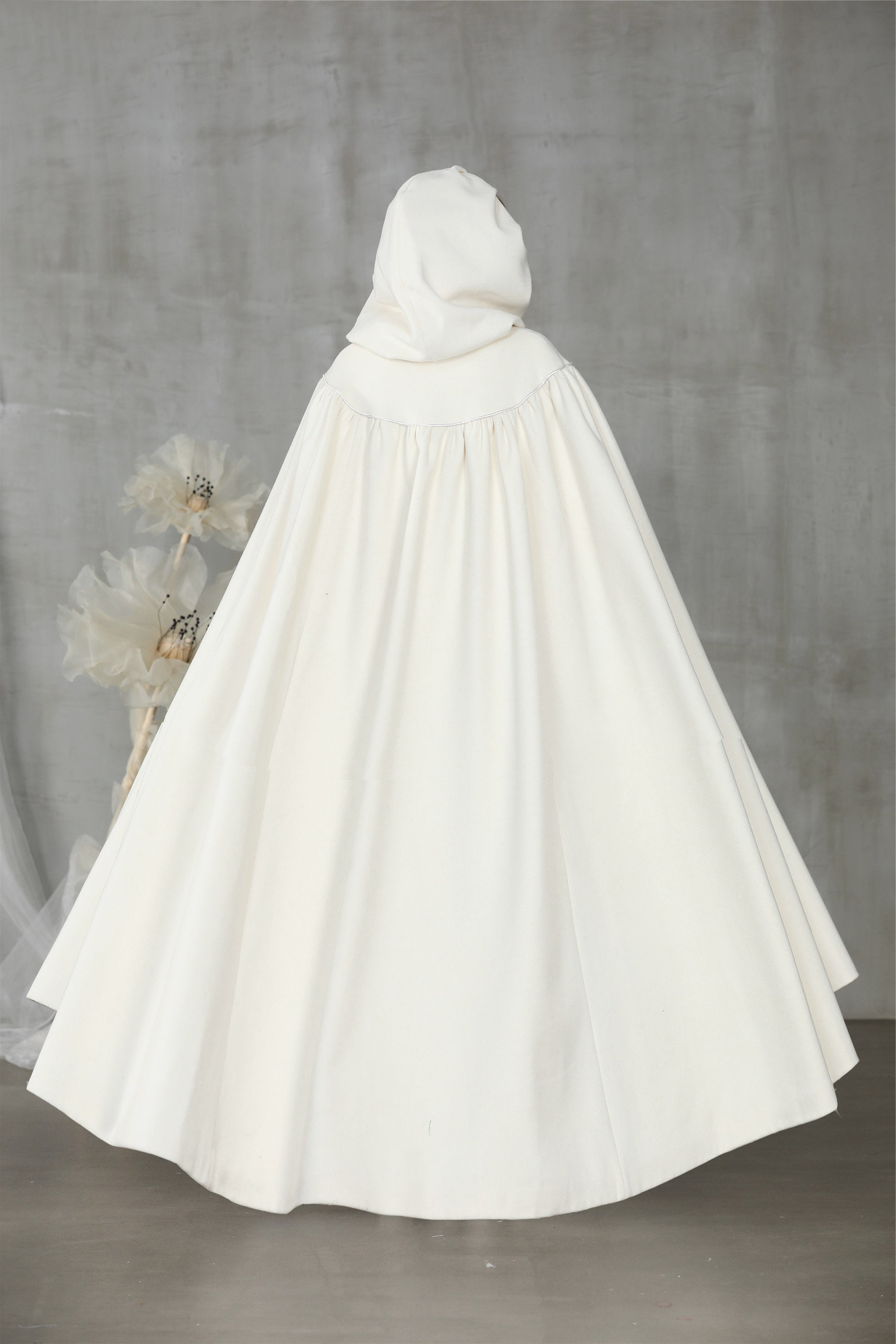 White Wool Cloak Maxi Wedding Cloak Hooded Cloak White Wedding Cloak Cape Wool Cloak Cape Maxi Cloak Bridal Cloak Linennaive Etsy