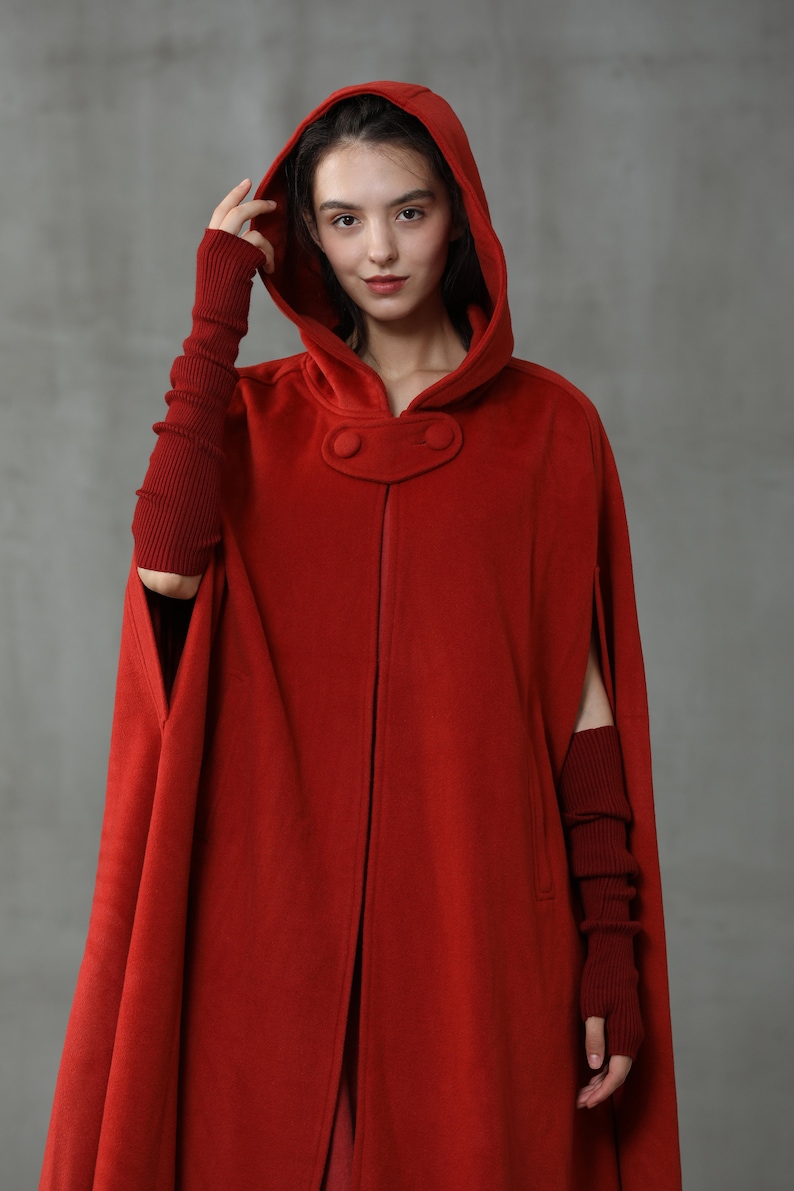Linennaive Cloak Maxi Hooded Wool Coat Cloak Maxi Hooded Etsy UK