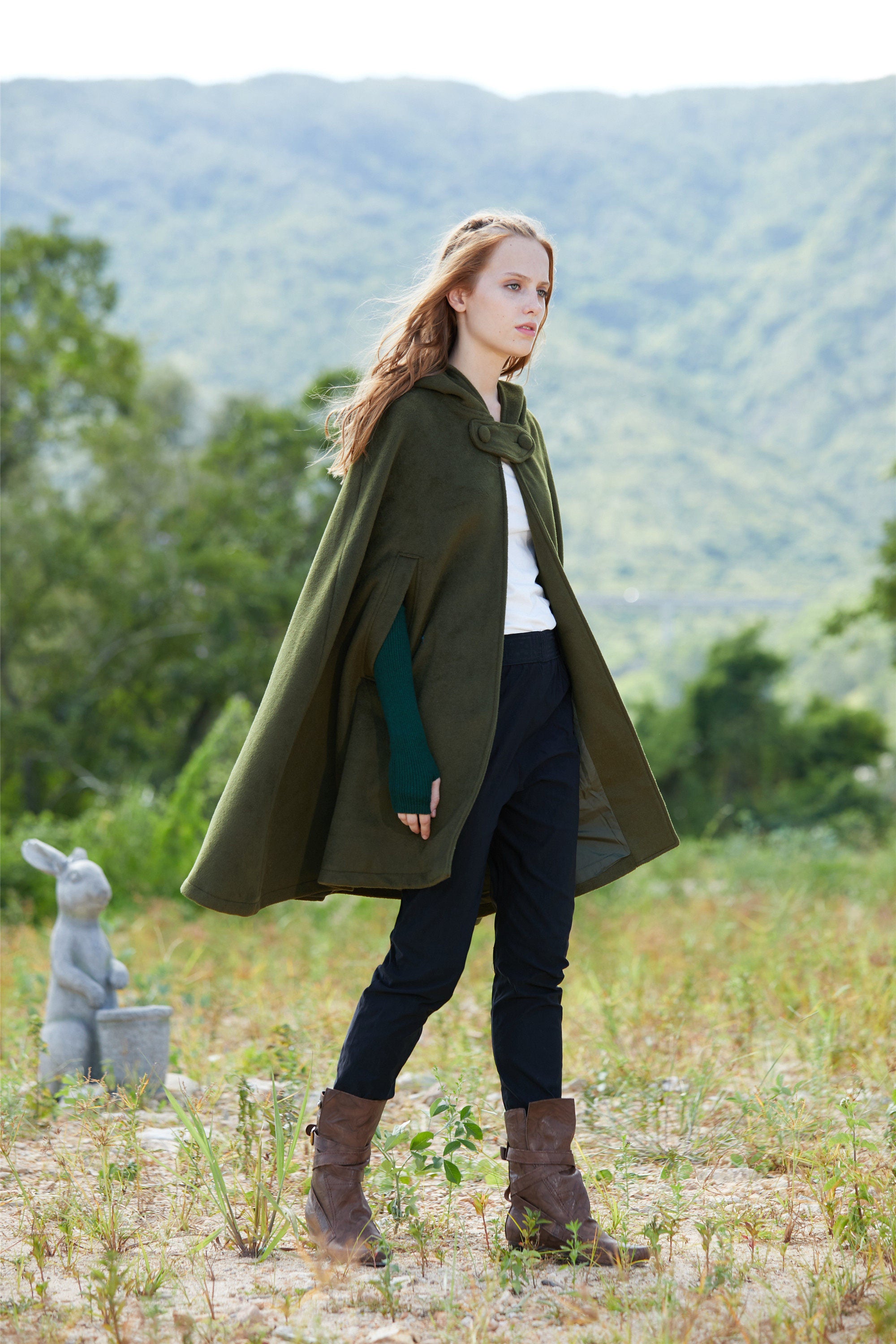 タグ付未使用品　na.e Wool&Cashmere Hoodie Coat Short 100% Cashmere Coat with Hood