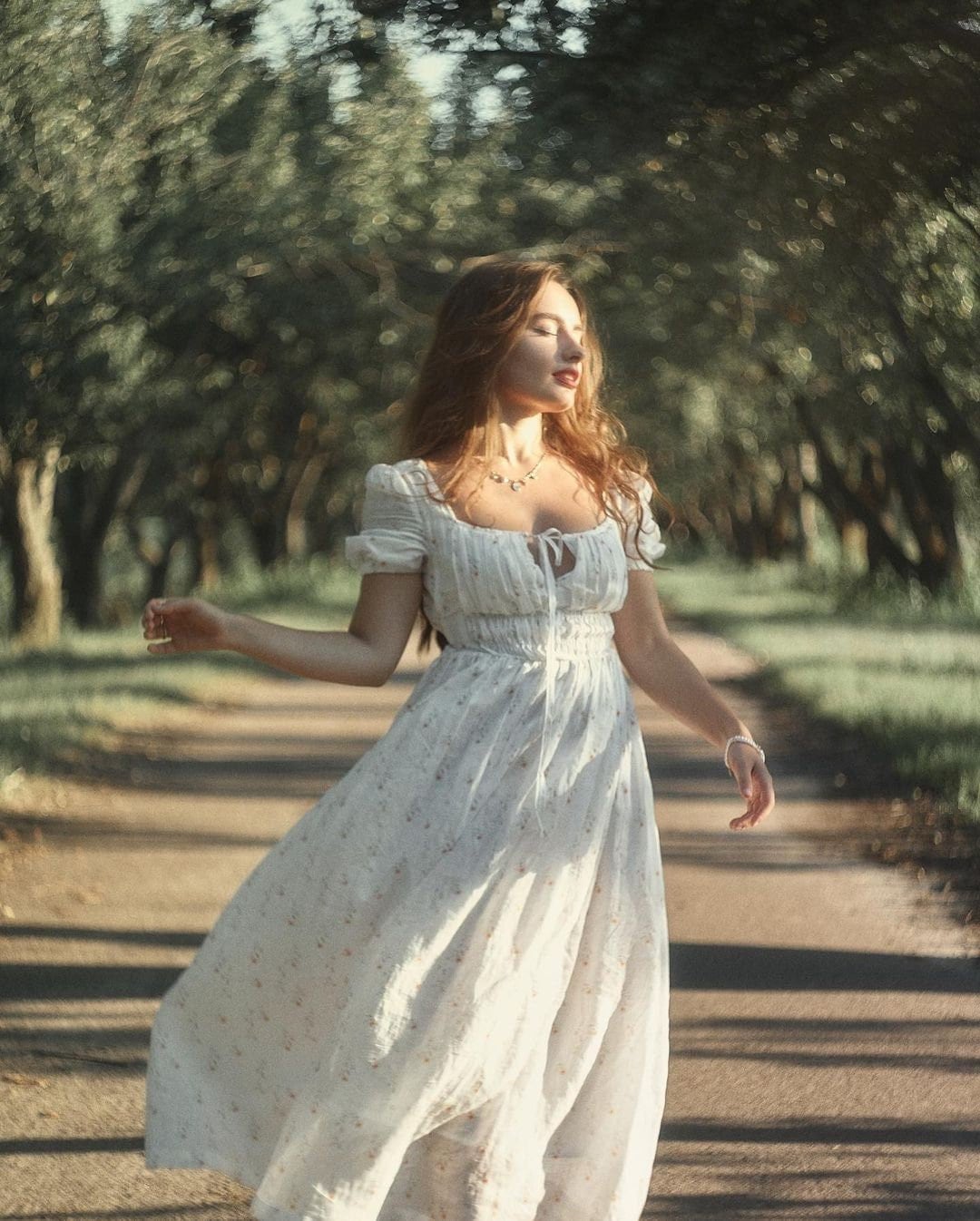 white dress with flowers