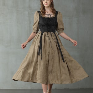 Corset Linen Dress Fairy Dress Renaissance Corset Top - Etsy