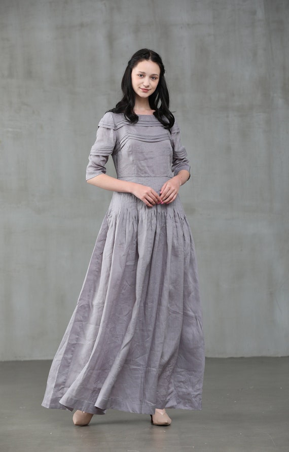gray maxi dress for wedding