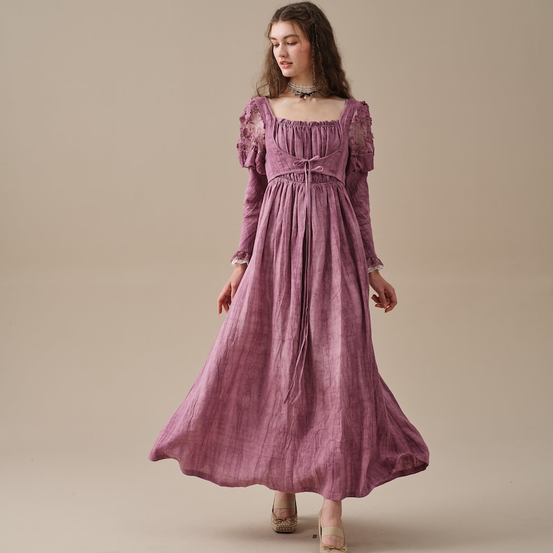 FuLL Length Lace and Chiffon Dresses Orchid
