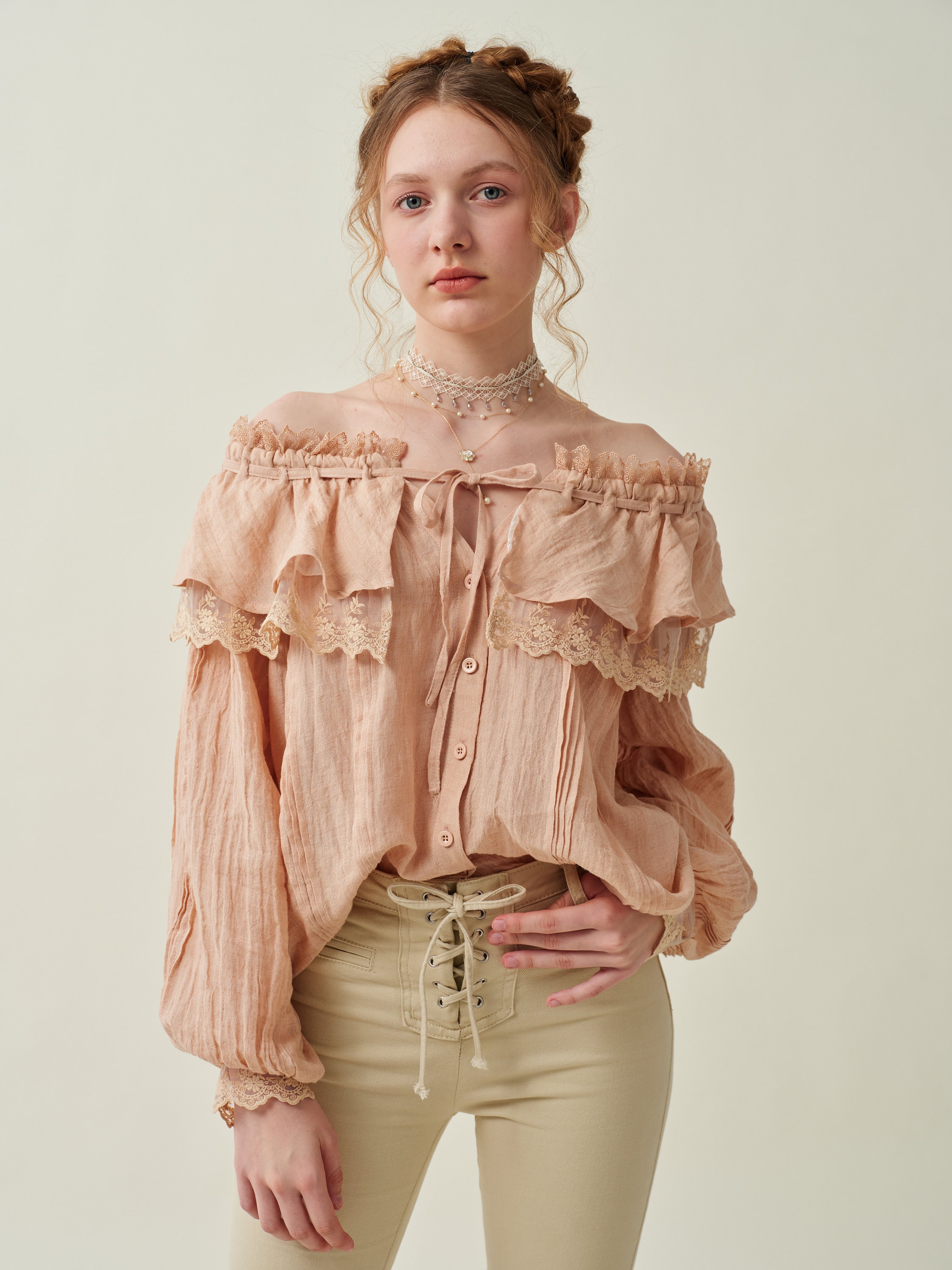 Fairy Linen Lace Blouse, Ruffle Blouse Shirt, Vintage Blouse Fairy Linen Lace Blouse, Ruffle Blouse Shirt, Vintage Blouse