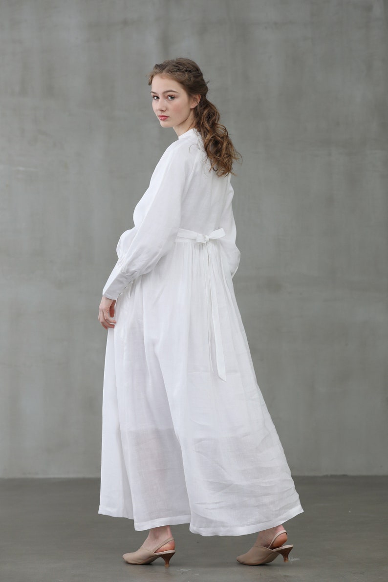 by timo linen gown white