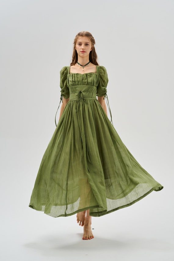 Green milkmaid dress outlet