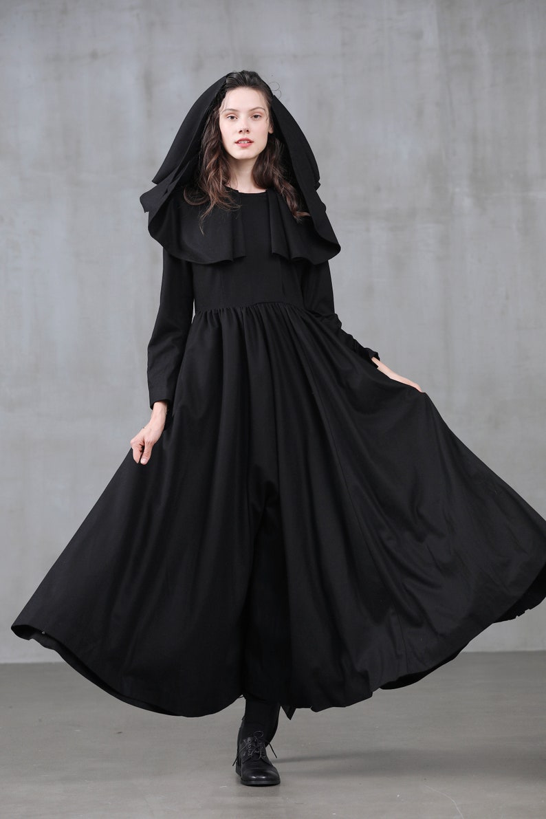 wool dress coat hooded coat ruffle coat wool coat violet image 4