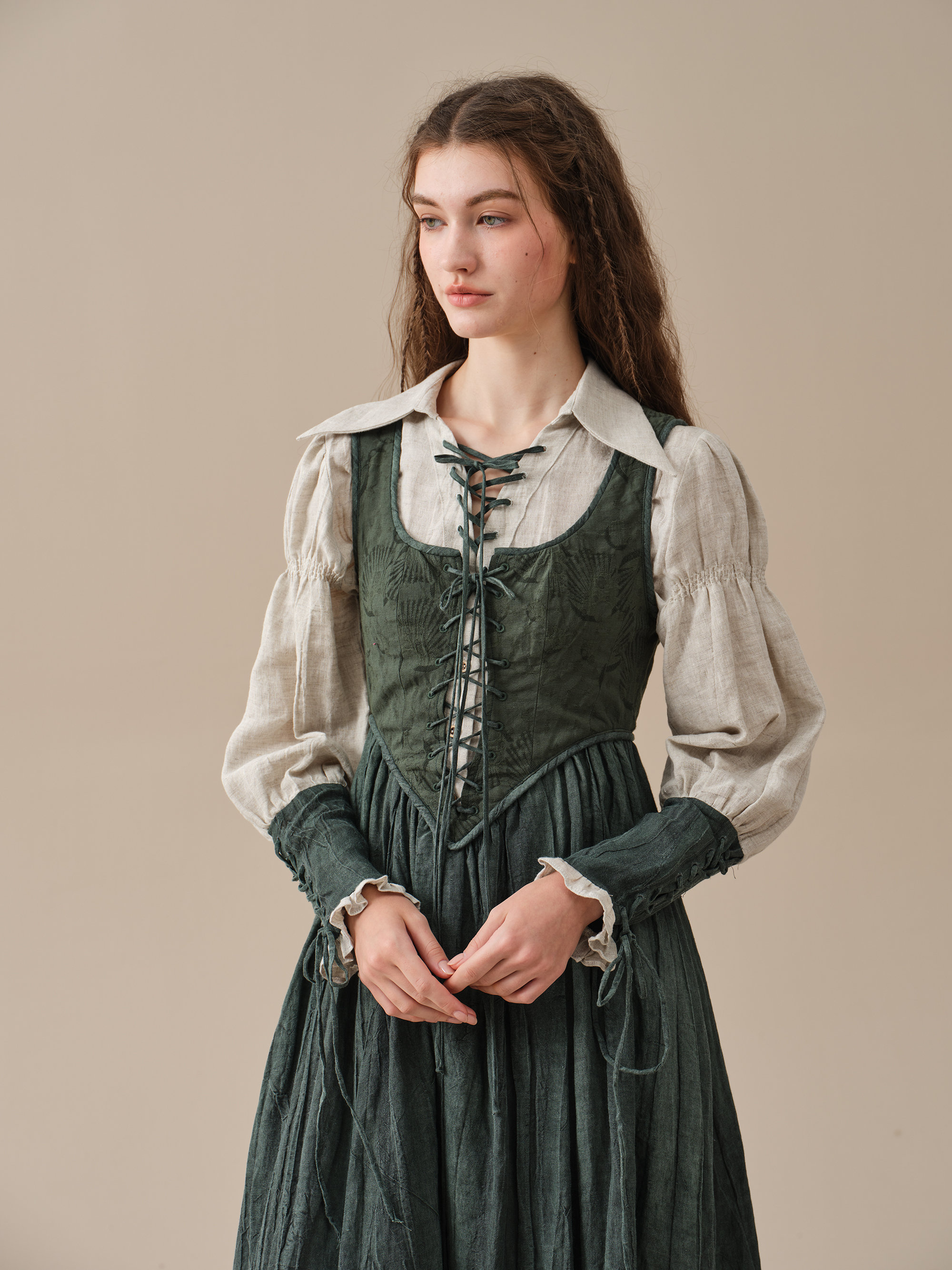 Lace-up Linen Shirt, Vintage Shirt, Victorian Shirt