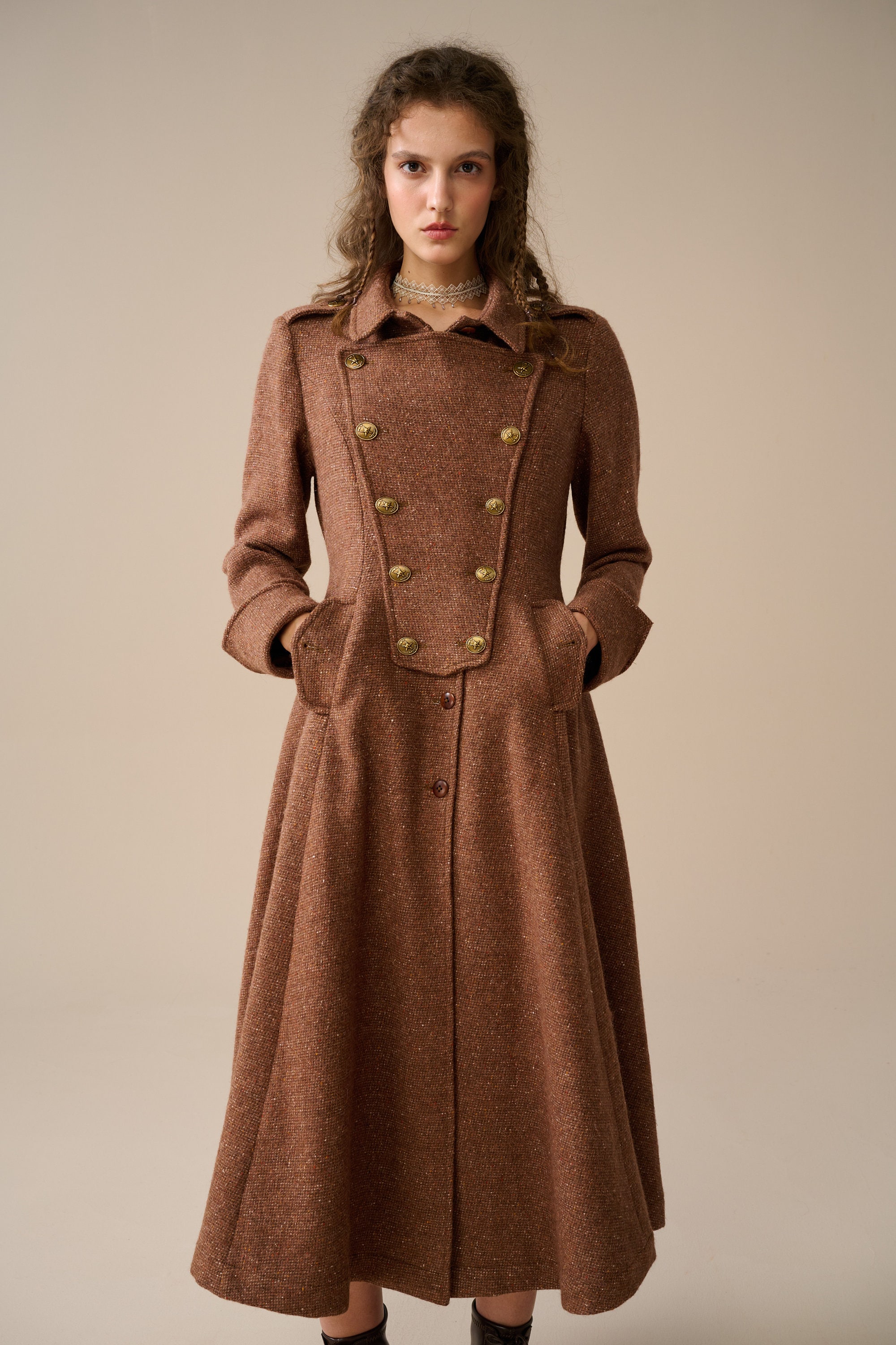 コート LENINA LACIE woolen reversible handmade coat_BEIGE MUSINSA | LENINA LACIE woolen reversible handmade coat_BEIGE