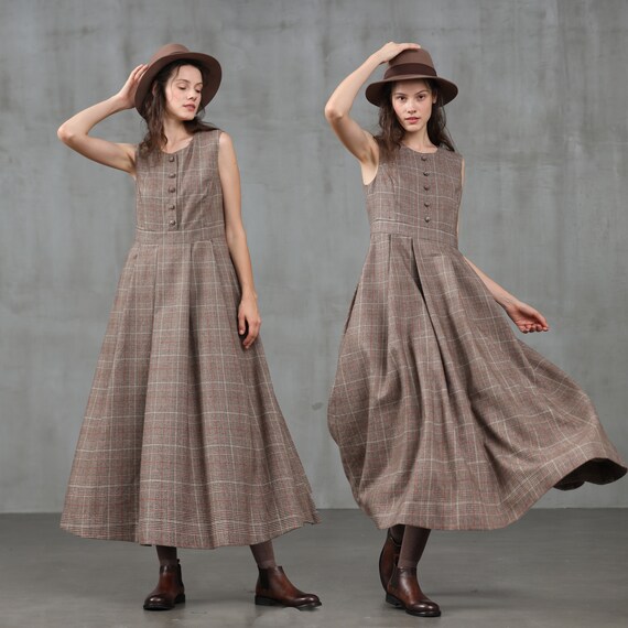 checked winter dress