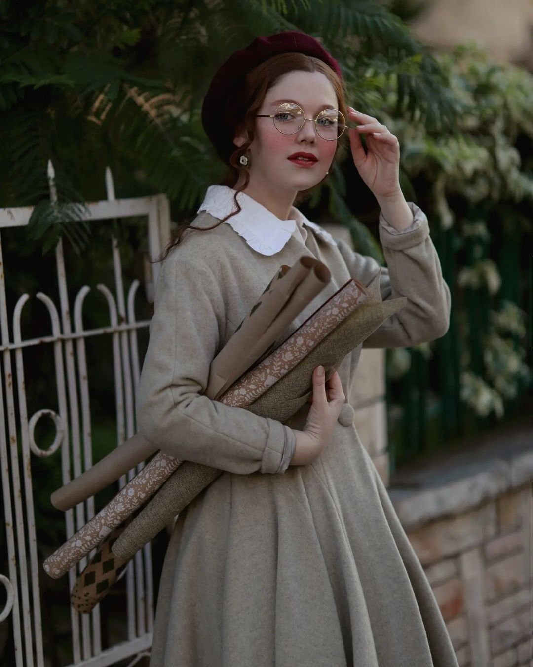 Wool Coat in Floralwhite, Flared Wool Midi Coat, 100% Wool