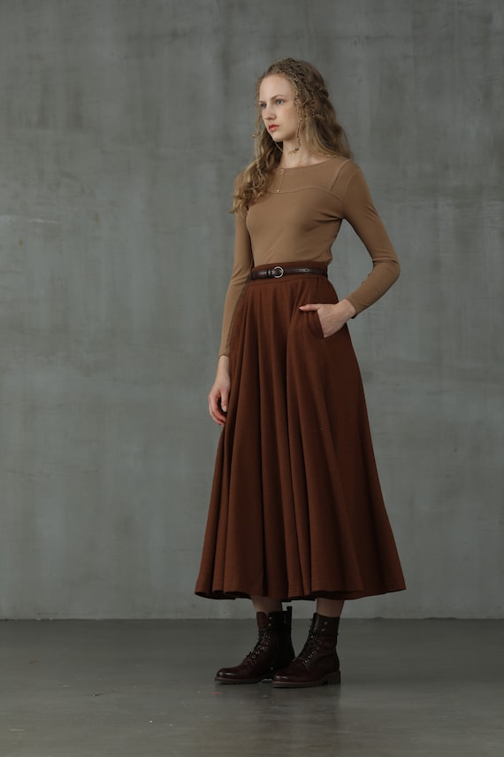 Wool Skirt, Brown Winter Wool Skirt, Midi Wool Skirt, Black Skirt, Party  Skirt, Winter Warm Skirt, Vintage Skirt. Long Skirt Linennaive -  Norway