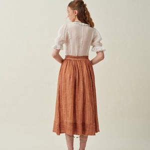 Maxi linen skirt in Cinnamon, girdle linen skirt, summer skirt, flared skirt, A line skirt, pockets skirt Linennaive image 7