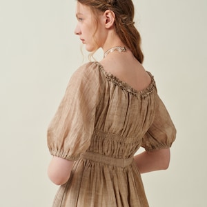 Maxi linen dress in wheat, ruffle dress, layered dress, princess dress, summer dress, elegant dress, wedding dress Linennaive image 8