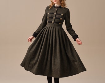 Vintage wool dress, midi wool dress, elegant dress, winter dress, longsleeve dress, cocktail dress, evening dress, women dress | Linennaive