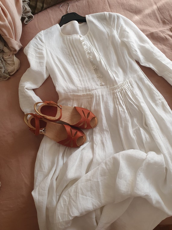 White Dress Linen Dress Maxi Dress ...