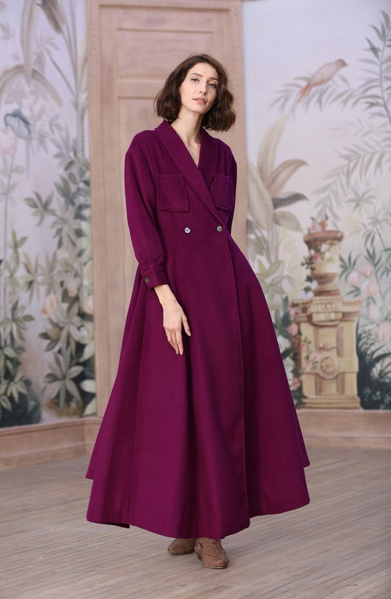 Gray wool coat 100 cashmere coat maxi coat in gray black Etsy