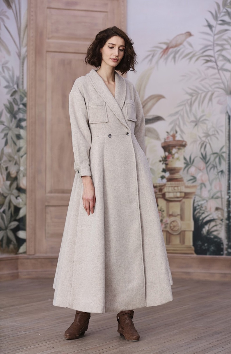 cream wool coats ladies