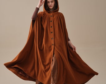Dark Brown ロングマント（全円マント）2 Amazon.co.jp: ZEYUAN ハロウィーンフード付きマントユニ