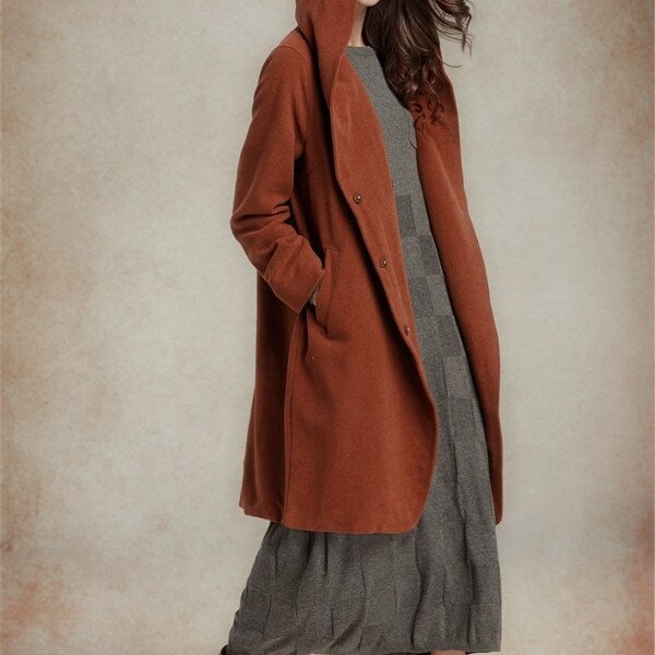 On Sale, Camel Wool Coat, Hooded Coat, Winter Jacket Cashmere Coat Women Coat Winter Coat