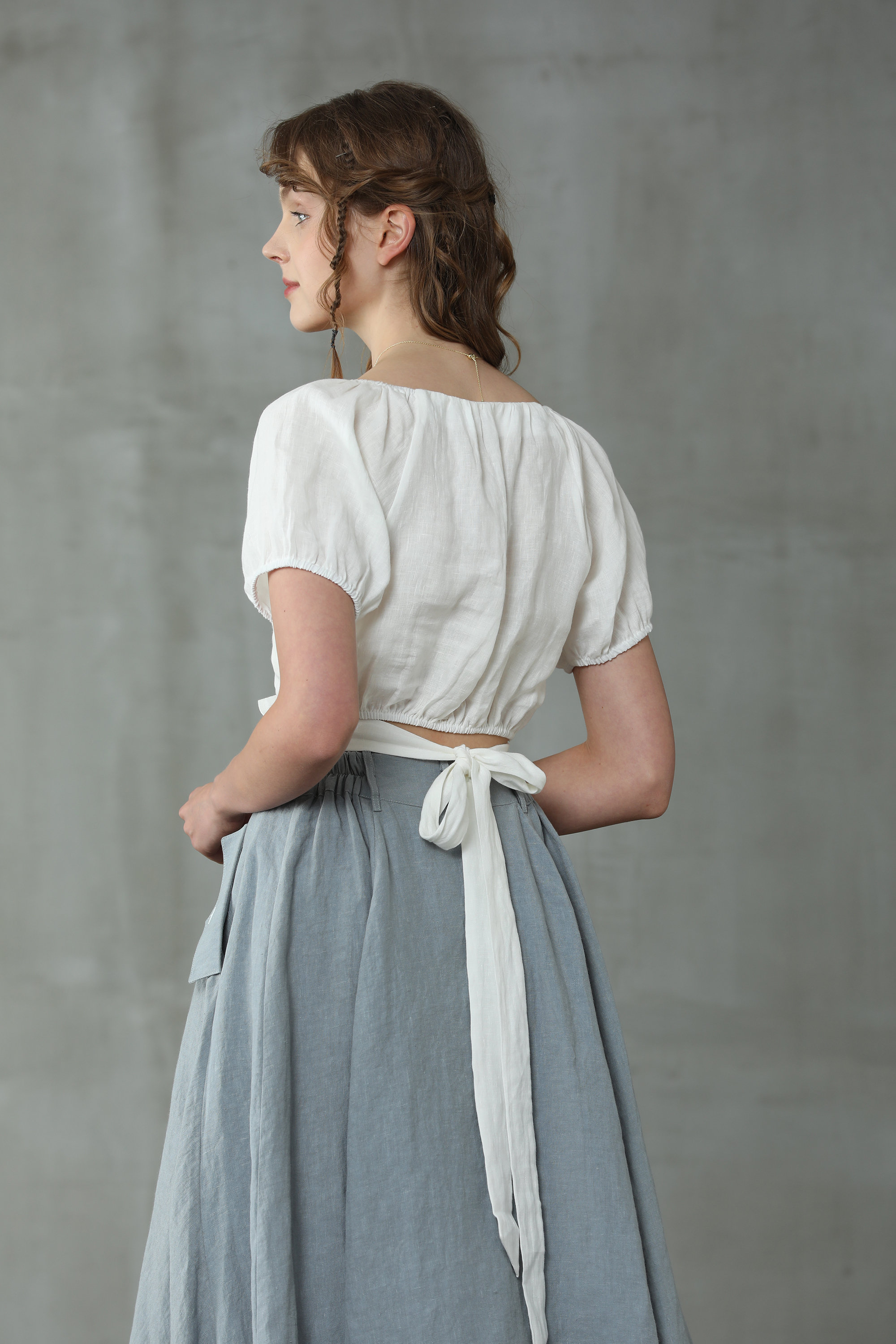 【WONDER WONDER】Festival String Linen Shirt Blouse Sk Set Flower Fields Linen Shirt - Multi Color | Fashion Nova