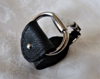 Men's leather cuff strap, large half horse bit