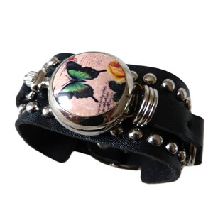 vintage leather watch, woman, pocket watch on bracelet