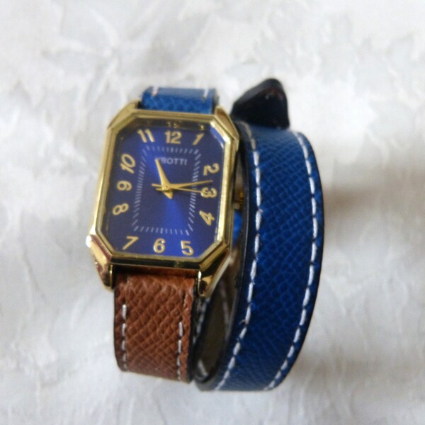 montre femme cuir, bracelet double tours