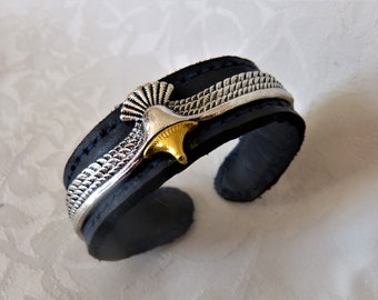 leather cuff bracelet, royal eagle bangle, man, woman