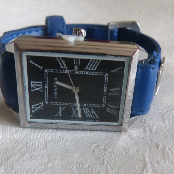 Montre cuir homme cadran rectangulaire