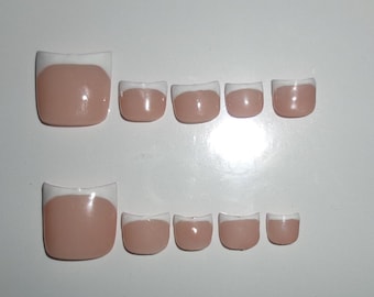 Witte French Tip press-on teenset