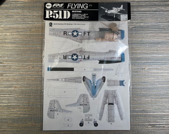 Vintage North American P51-D Flying Mustang Paper Punch Out 3-Dimensional Model Kit 1984 FPS Welch Design Airplane
