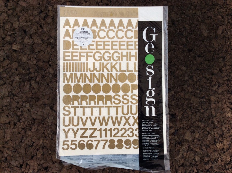 Vintage Gold Helvetica 3/4 Inch Vinyl Letters Geosign 1980s Etsy