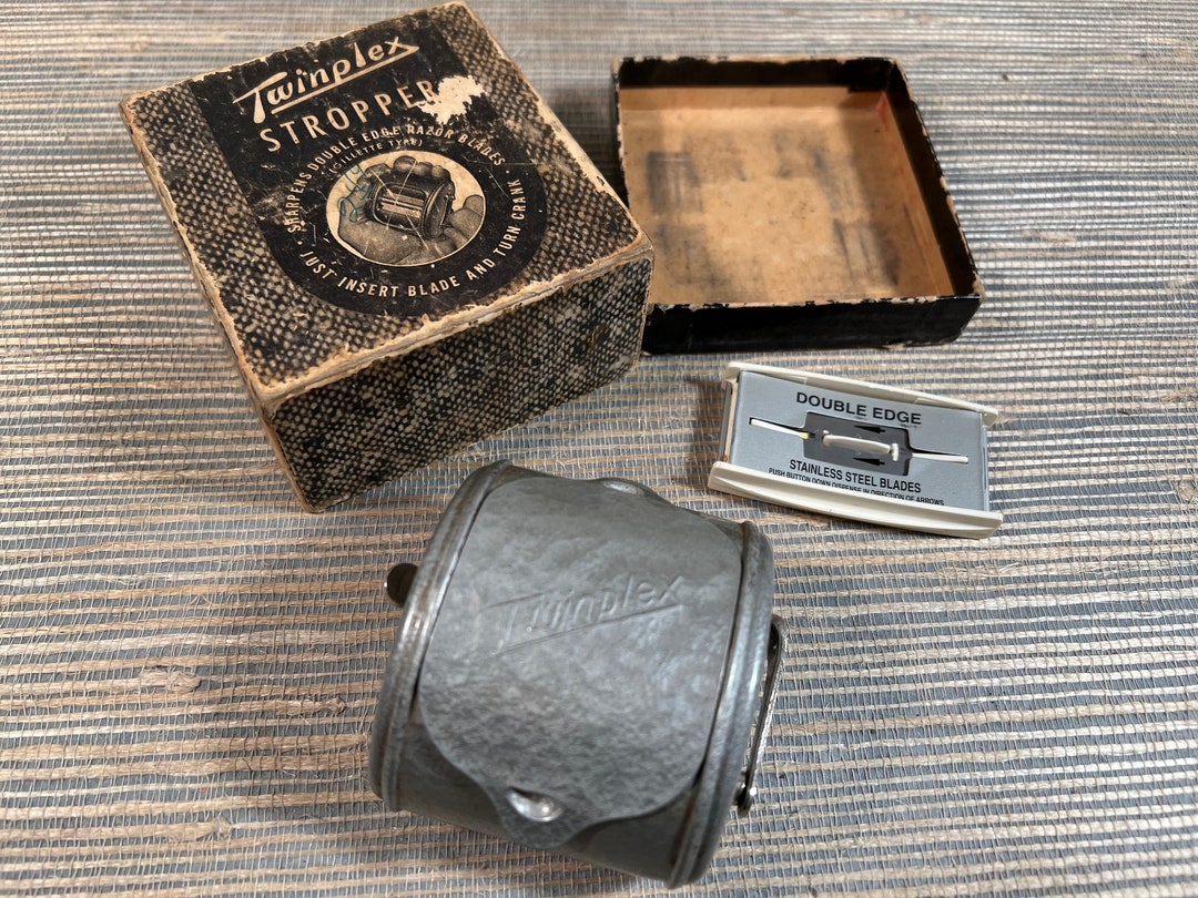Vintage Twinplex Mechanical Razor Blade Stropper Sharpener in Box Etsy