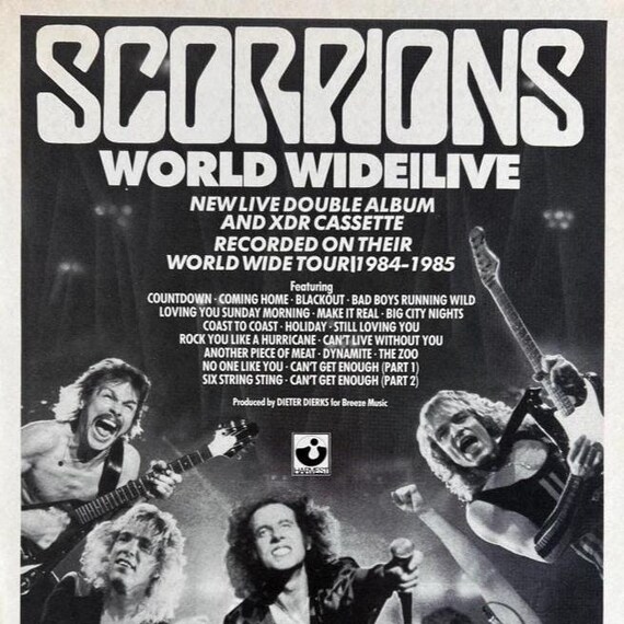 Scorpions - World Wide Live 1985 Vintage Magazine Print Ad